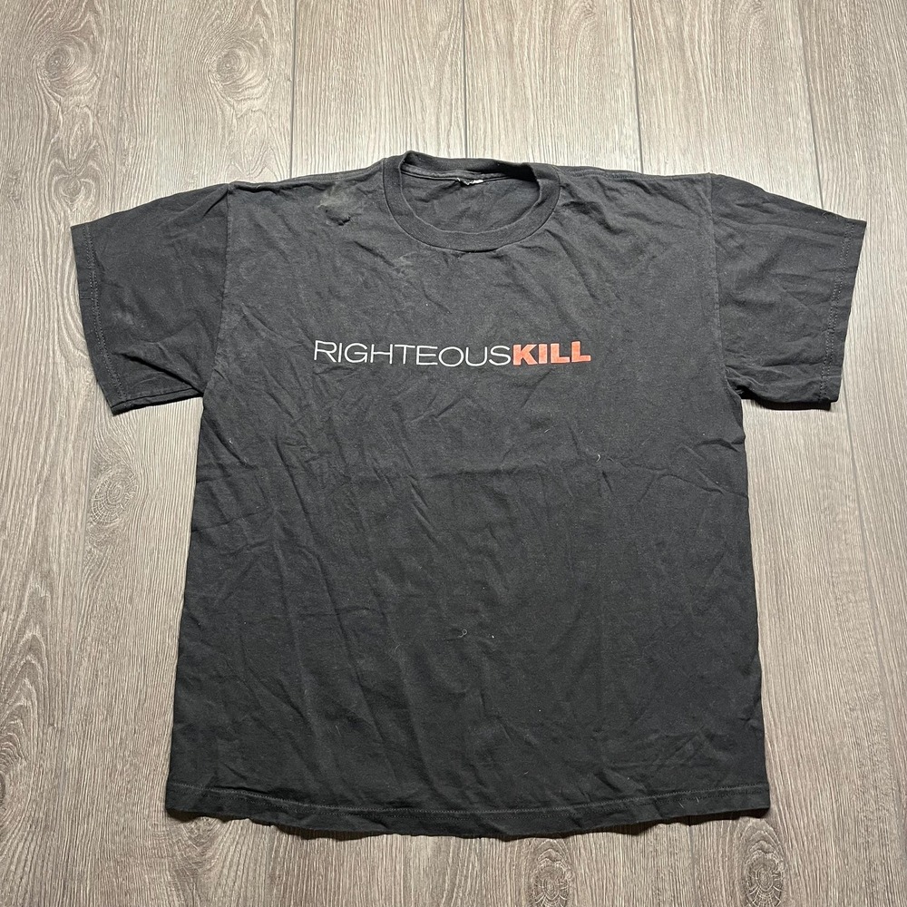 Vintage Righteous Kill Movie Promo Shirt Rare Black Large Deniro Pacino Thriller